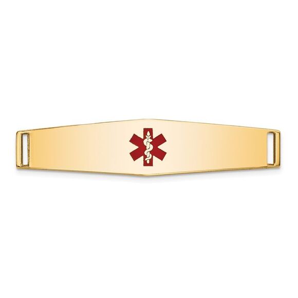 14k Yellow Gold Epoxy Enameled Medical ID Ctr Soft Diamond Shape Plate # 818